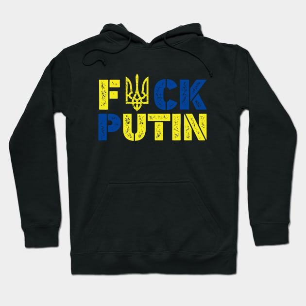 Puck Futin, I Stand With Ukraine Hoodie by UniqueBoutiqueTheArt